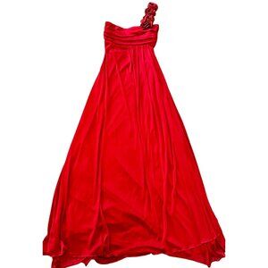 Rory Formal Prom Wedding Long Red Off Shoulder Dress Size Small